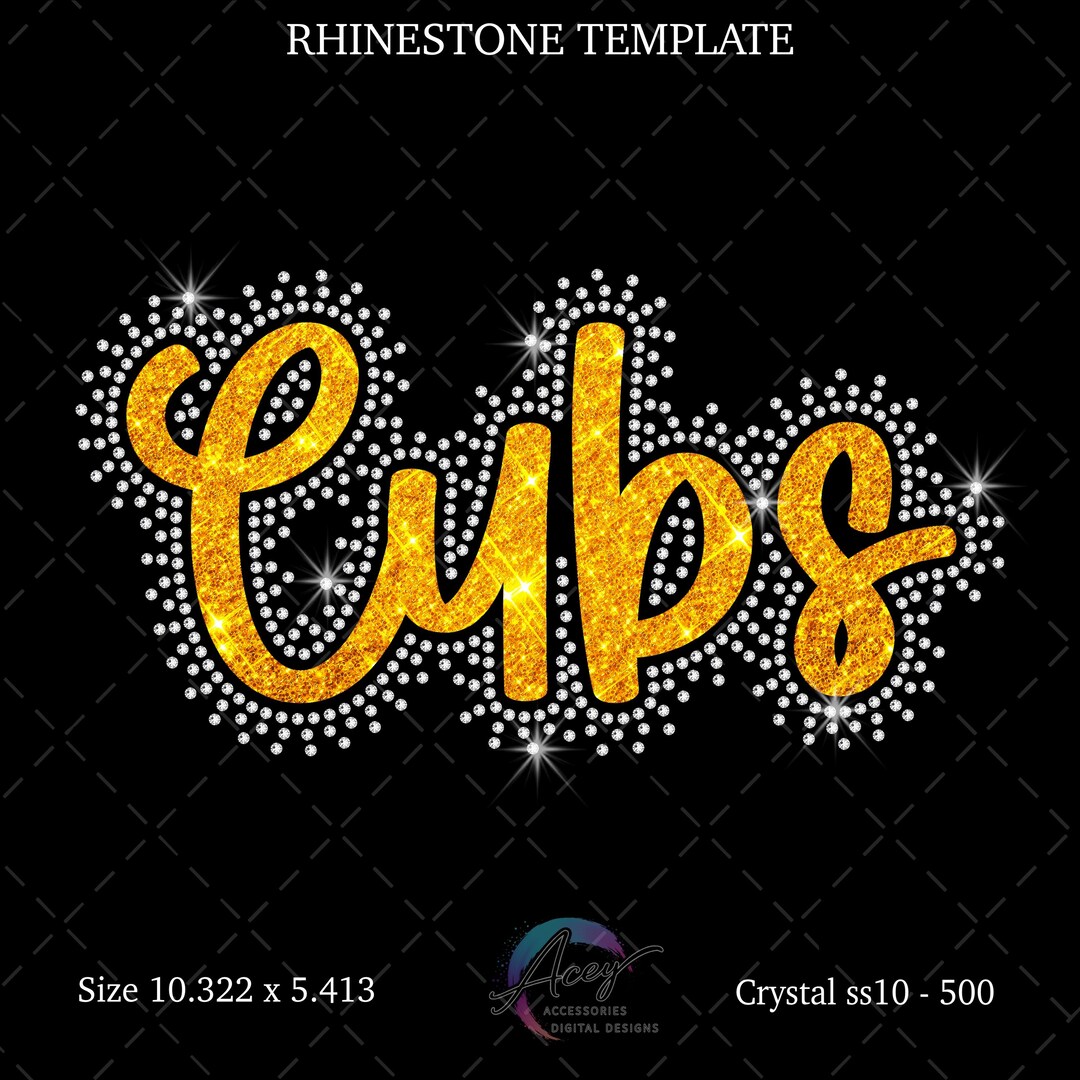 Cubs Rhinestone Design SVG | Bling Shirt Template (digital Download) - Etsy