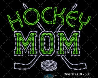Plantilla de diamantes de imitación para mamá de hockey SVG/ss10 Diseño deportivo brillante