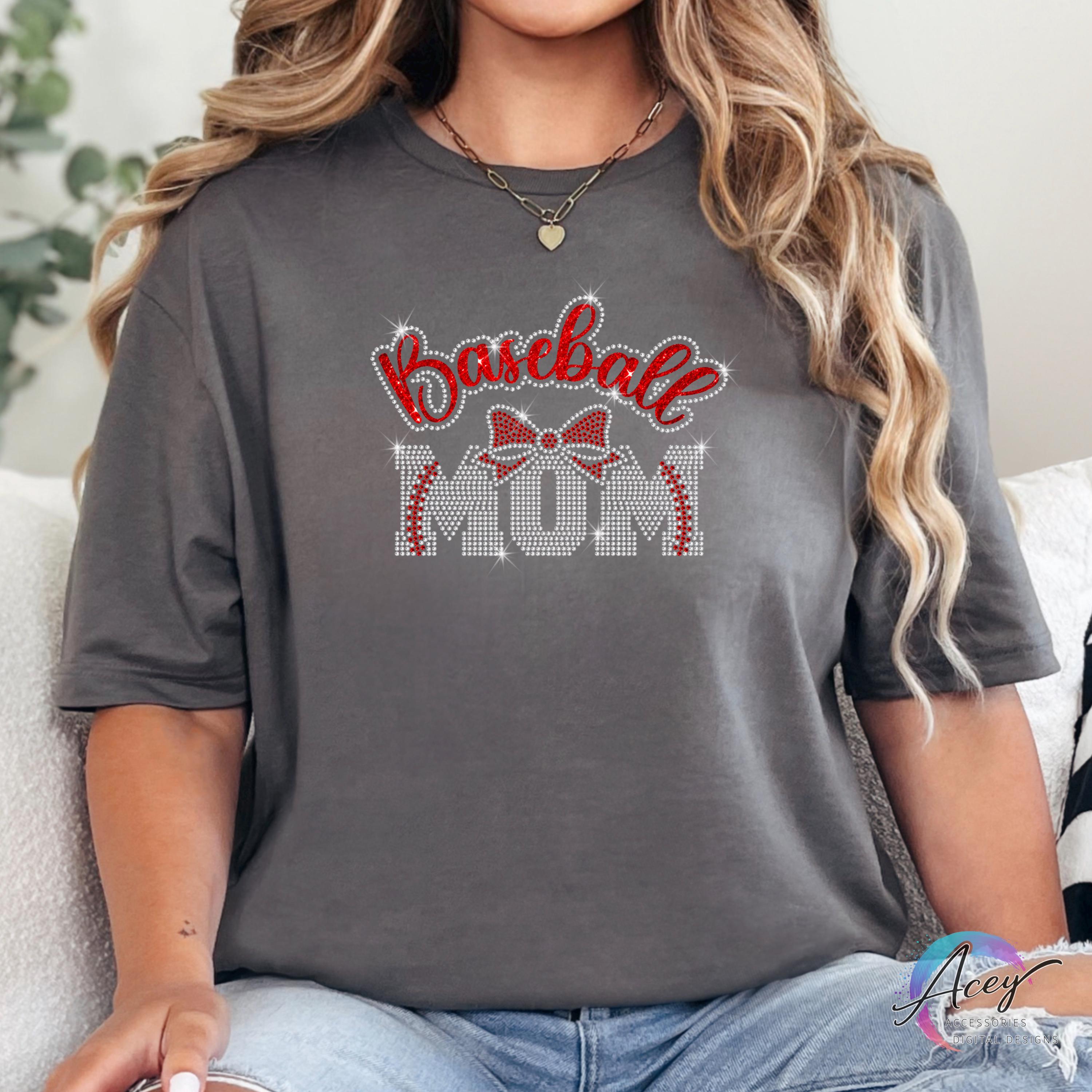 Baseball Mom Rhinestone Design SVG PNG | Bling Game Day Shirt File ...