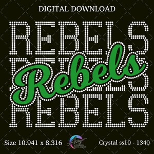 Custom Rebels Script Rhinestone Template | Katelyn Gingles Custom Design