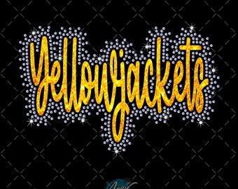Yellowjackets Rhinestone SVG PNG SSV3 | Crystal Sports Cut File