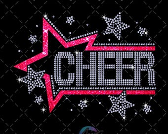 Cheer Rhinestone Template: Star Design SVG, SS10 (Digital Download)