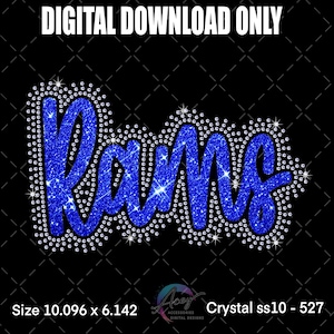 Rams Rhinestone and Vinyl Design | Bling Shirt Template | Mascot Rhinestone Pattern | Digital Download