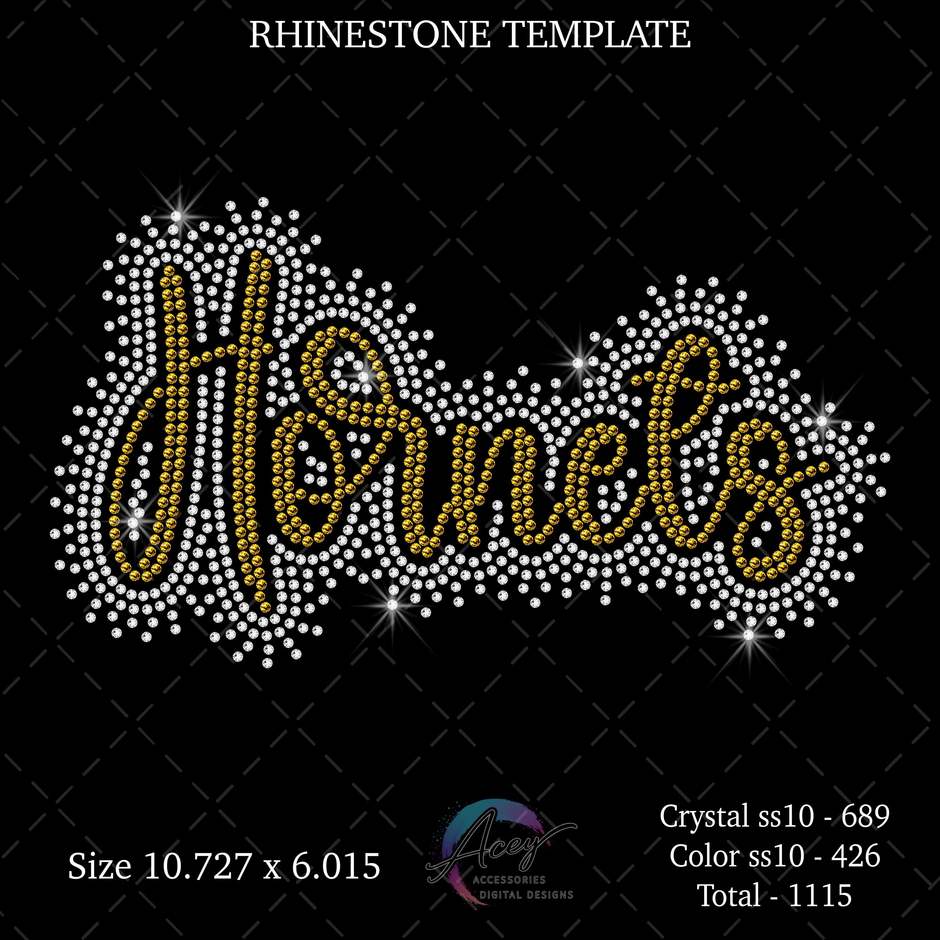 Ss10 Layout Hornets Rhinestone Template | SS10 Bling Shirt Design (digital Download ...