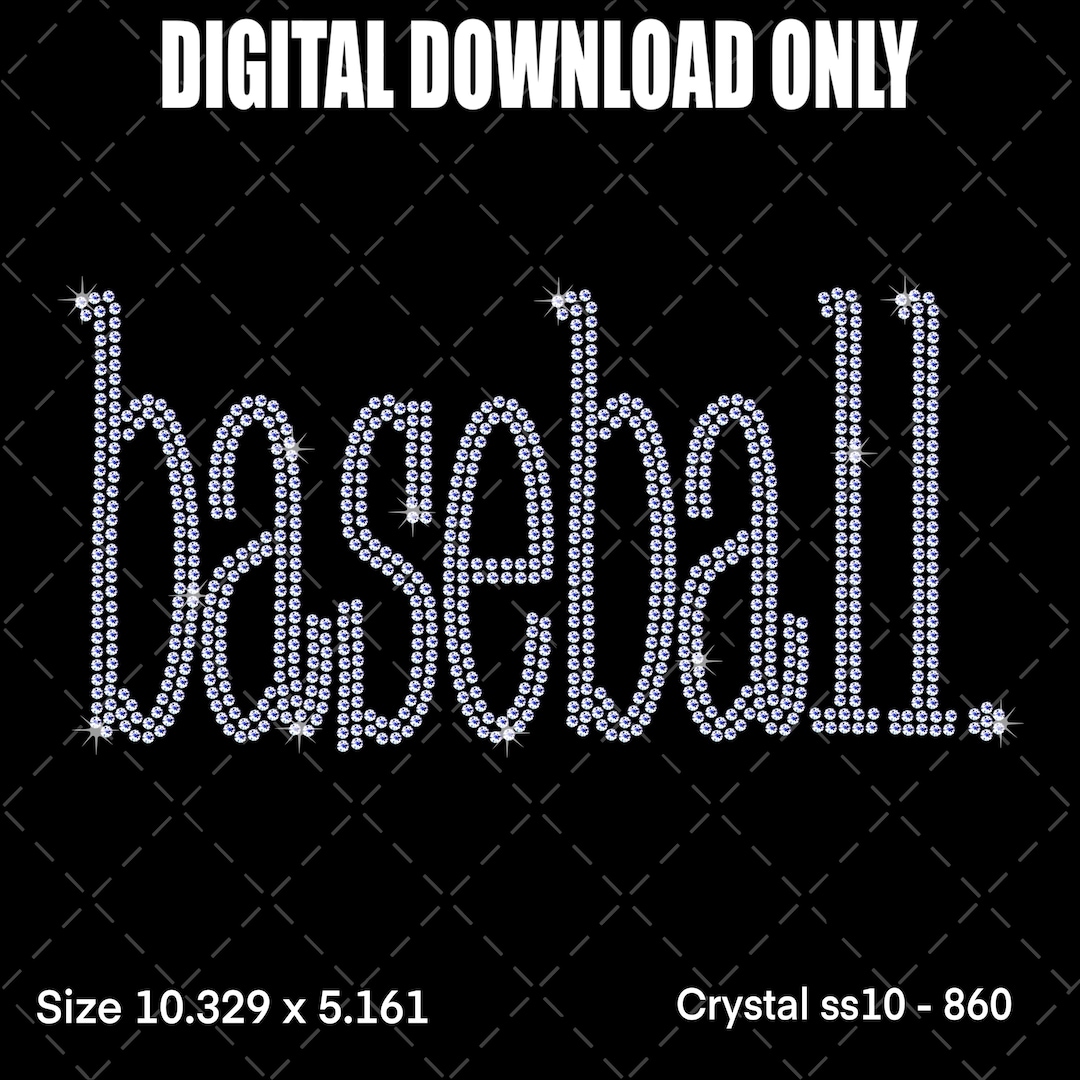 Baseball Rhinestone Design | Bling Shirt Digital Download | SS10 ...