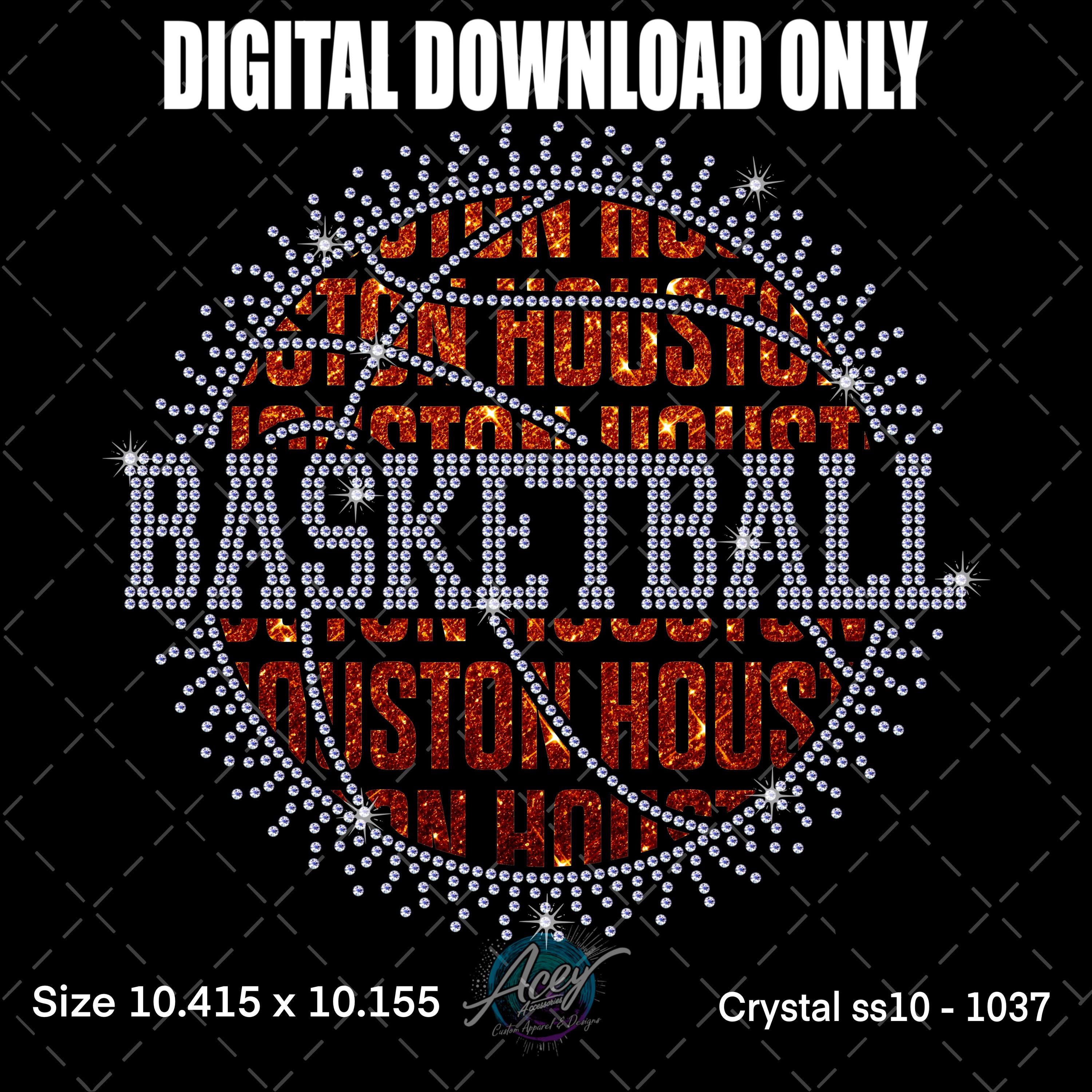 Houston Basketball Rhinestone Template SVG | Scatter Outline Bling ...