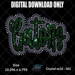 May include: A digital download design with the word "EAT IT" in a green glitter script font, outlined with sparkling white crystals, set against a black background. The text "DIGITAL DOWNLOAD ONLY" is at the top. The design measures 10.296 x 6.793 inches.