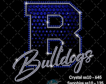 Bulldogs Rhinestone Design SVG | Bling Shirt Template | Mascot Halftone Rhinestone File | Digital Download