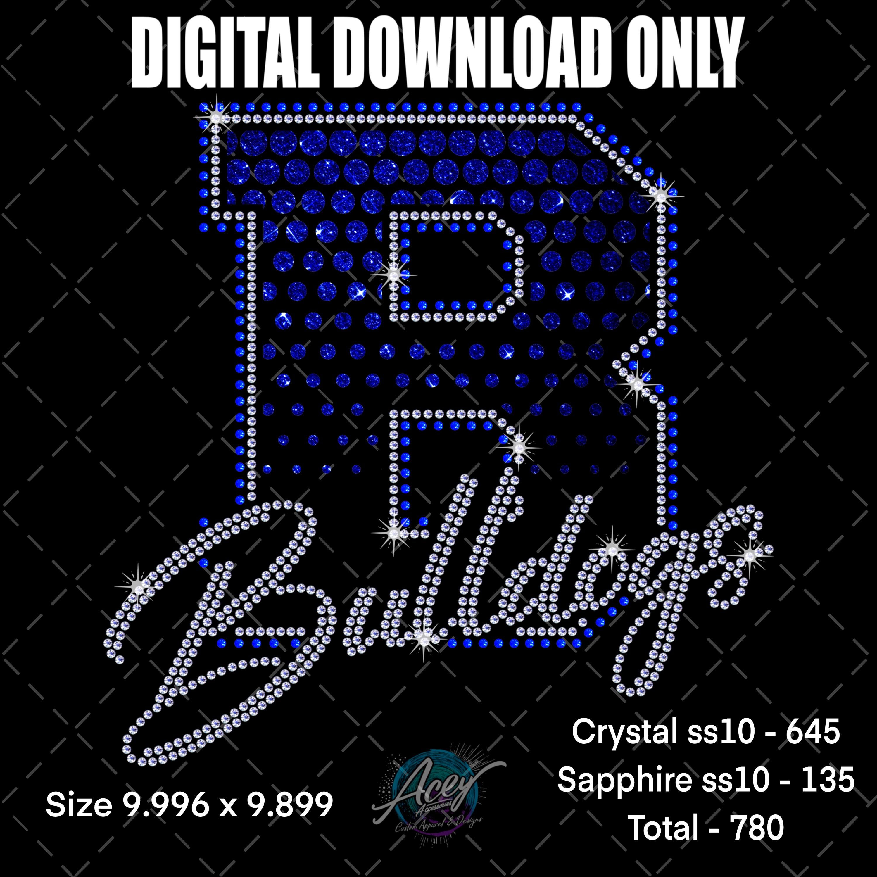 Bulldogs Rhinestone Design SVG | Bling Shirt Template | Mascot Halftone ...