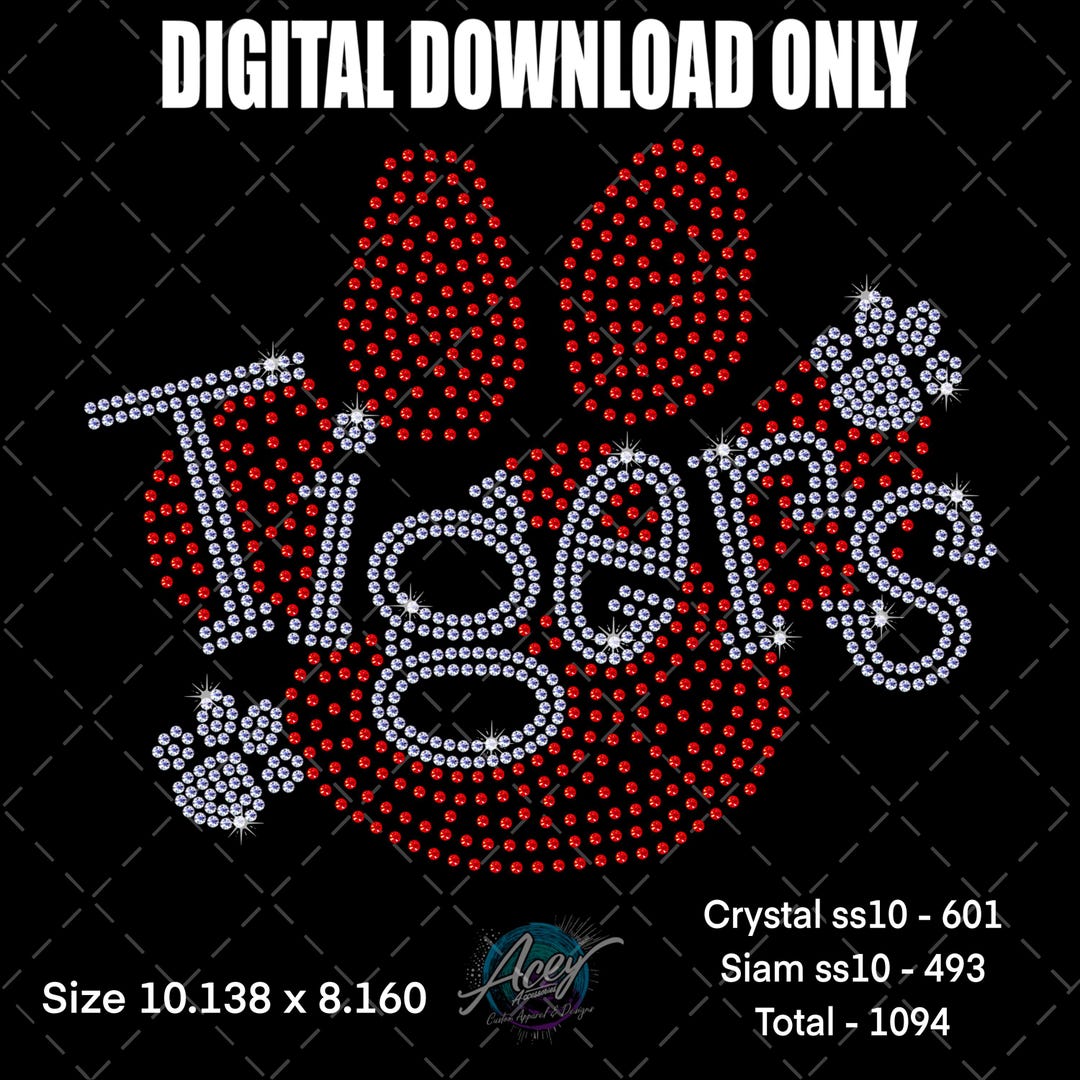 Tigers Rhinestone Design Tigers Paw Rhinestone Template SVG | Ss10 Mascot Bling Design - Etsy