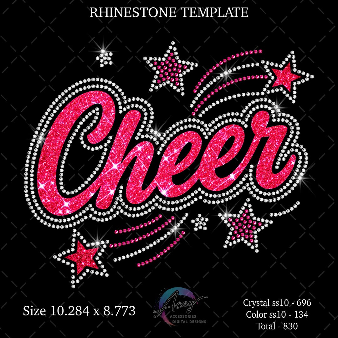 Cheer Rhinestone Template | Cheerleading Bling Shirt Design | SVG PNG ...