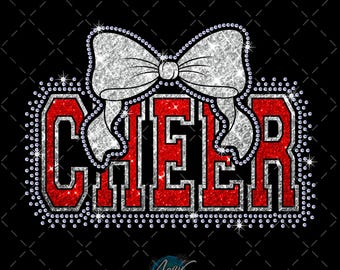 Cheer Bow Rhinestone Template SVG | Cheer Mom Shirt Design (Digital Download)