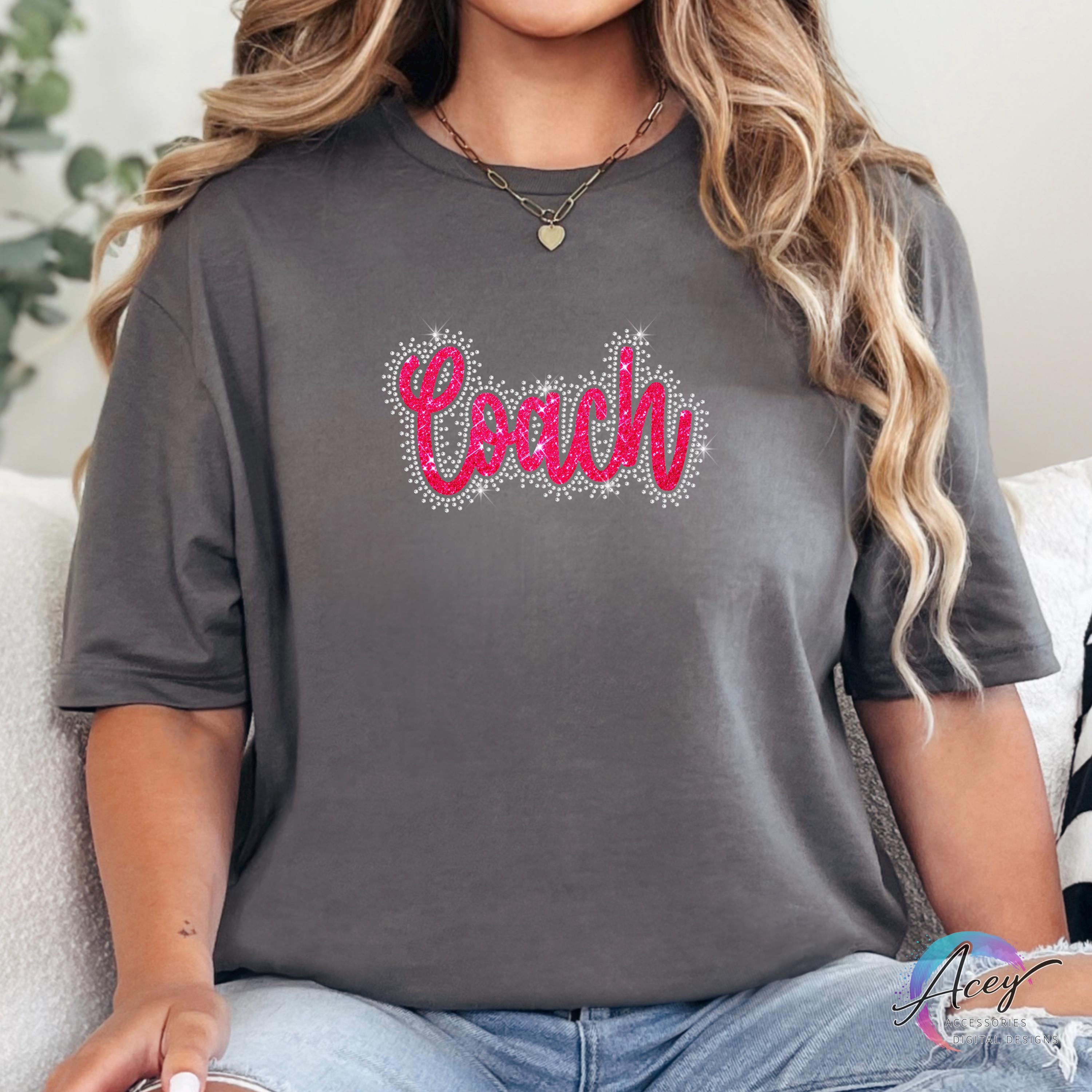 Coach Rhinestone Template Coach Rhinestone Template SVG PNG, Bling Script Design (digital ...