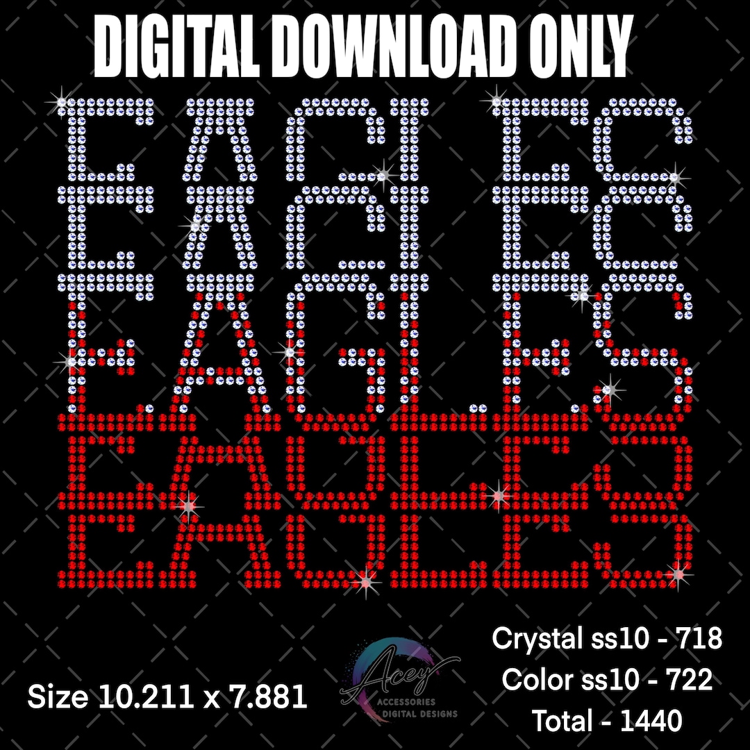 Eagles Rhinestone Template SVG | Stacked Fade Bling Shirt Digital ...