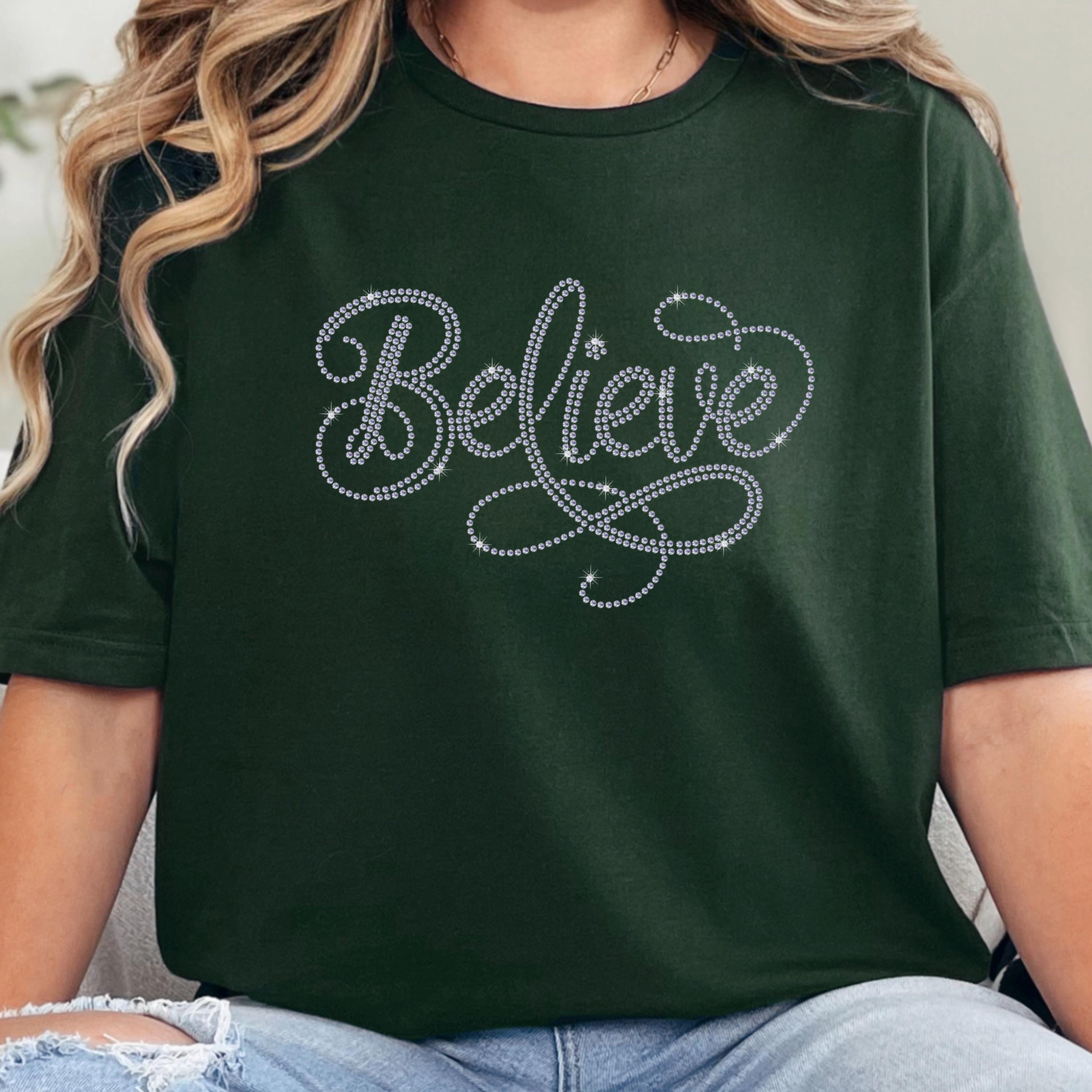 Believe Script Rhinestone Template SVG | Ss10 Bling Design - Etsy