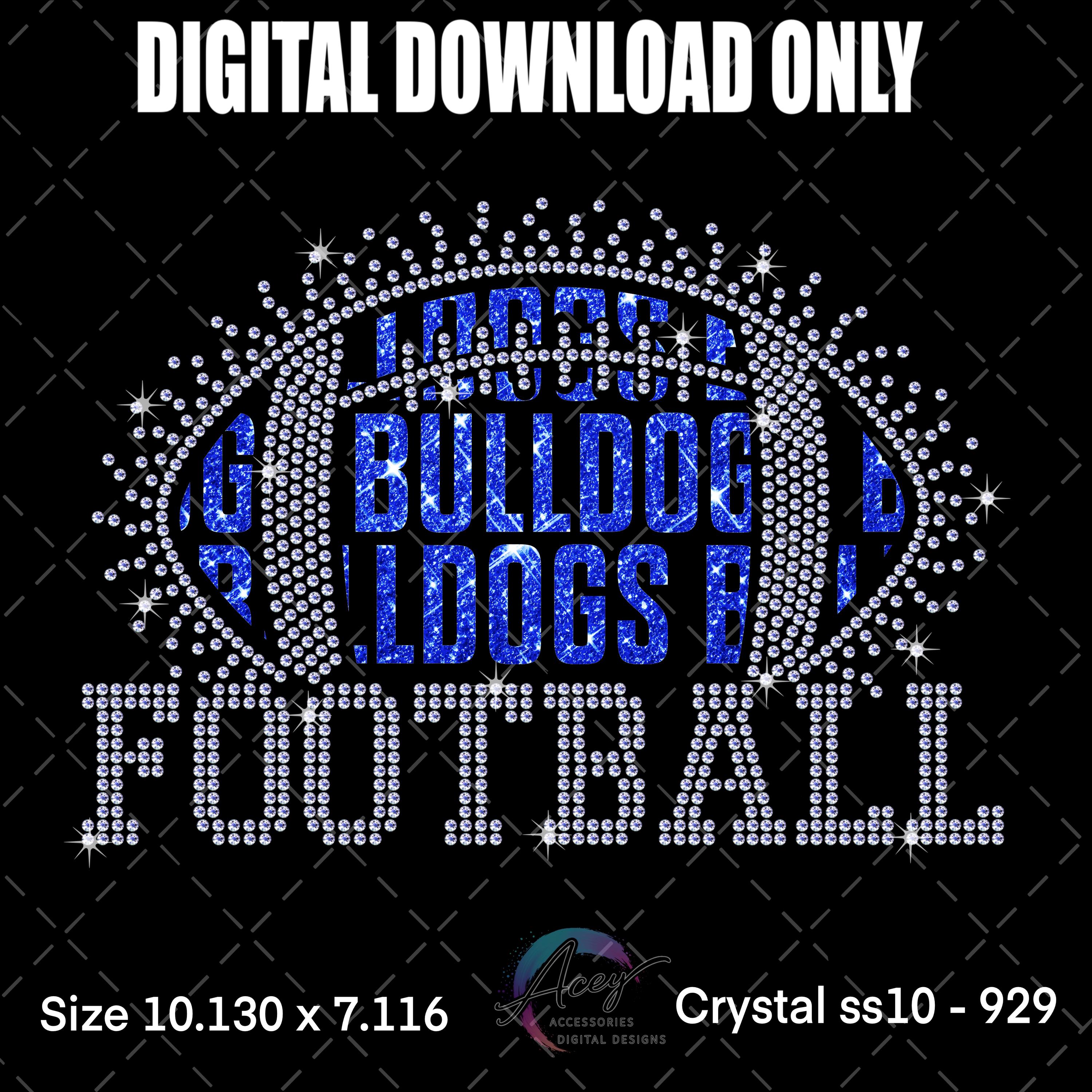 Bulldogs Football Rhinestone Template | School Spirit Bling Design ...