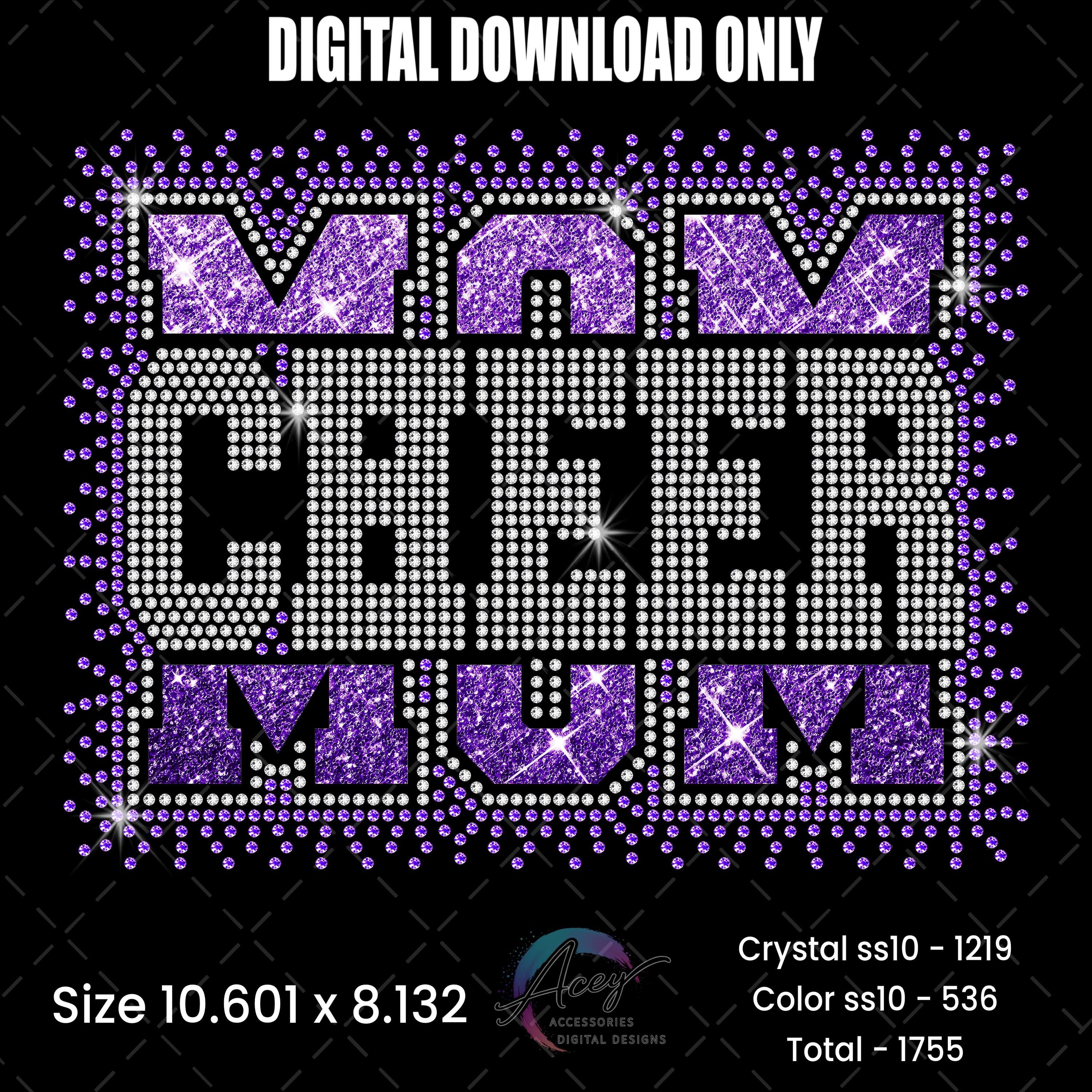 Cheer Mom Rhinestone Design SVG | Bling Shirt Digital Download (SS10 ...