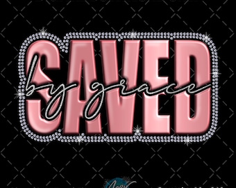 Gespeichert durch Anmut Strass Vorlage SVG | Christliches Bling Design | Glaube Puff SVG | Schnittdatei