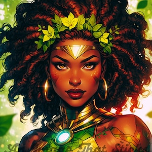 Super-herói feminino PNG, super-herói mulher negra png, download de arte digital