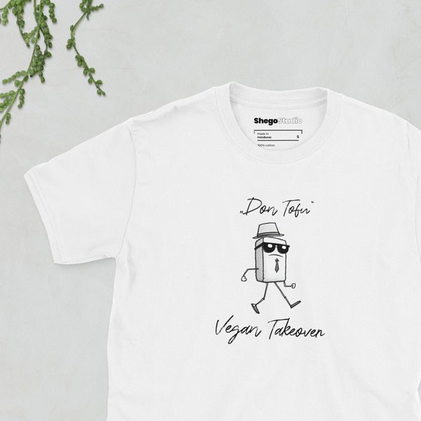 Lustiges Vegan T-Shirt - Don Tofu Graphic Tee - Unisex Kurzarm - Vegan Takeover - Plant Based - Humor Shirt