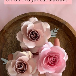 Paper Rose Template SVG,PNG , 3D Paper Flower Cut machine , DIY Paper Rose Tutorial , Paper Flower Pattern, Papier Blume plotter