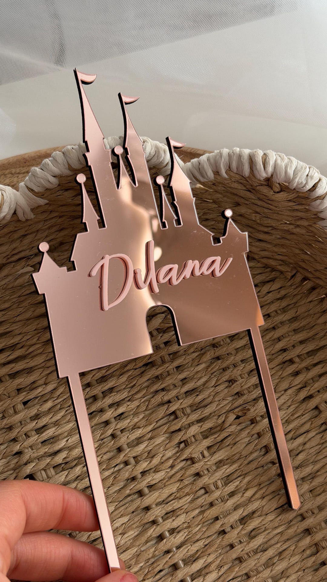 Personalized Castle Cake Topper With Name – Acrylic Cake Topper ...