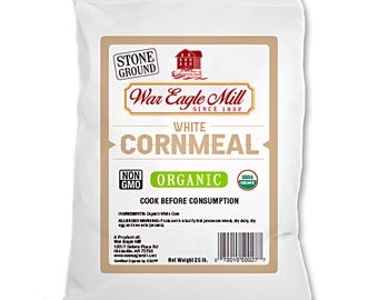 Organic White Cornmeal, 25 lb. Bag