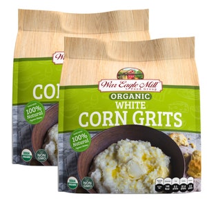 Organic White Corn Grits, 24 Ounce Bag (2-Pack)