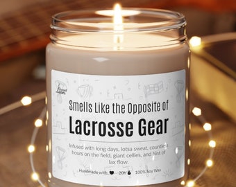 Bougie de soja parfumée Lacrosse Gear, Cadeaux de crosse, Bougie de crosse, Cadeau pour manager de crosse, Cadeaux pour seniors