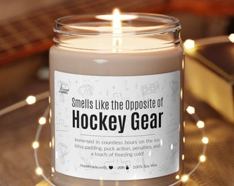 Bougie de soja parfumée équipement de hockey, cadeaux de hockey, bougie de joueur de hockey, cadeau pour manager de hockey, cadeau pour les amateurs de hockey