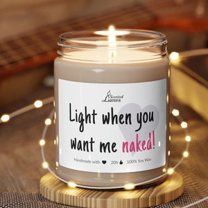 Lumière quand vous me voulez, cadeau de bougie de soja parfumée nue pour petit ami, cadeau drôle pour lui, pour un anniversaire, bougie de blague drôle