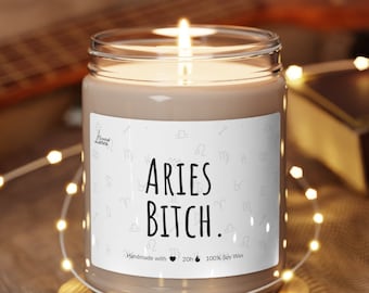 Aries Scented Soy Candle, Birthday Gift for Aries, Zodiac Candle, Astrology Gift, Funny Candle, Horoscope Candle Gift
