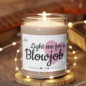 Allumez-moi pour un cadeau de bougie de soja parfumée BJ pour petit ami, cadeau drôle pour lui, pour un anniversaire, une bougie blague drôle, un cadeau effronté