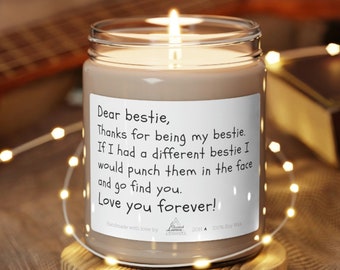 Thank you for being my bestie Scented Soy Candle, Best Friends Forever, Gift for Birthday, Funny candle, gifts for her besties, personalized