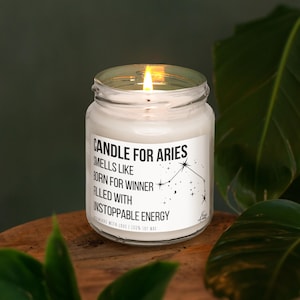Candle for Aries Scented Soy Candle, Best Zodiac sign Gift, Aries Birthday Gift, Astrology candle, March Birthday, April Birthday gift
