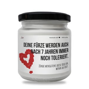 Deine Fürze werden auch nach 7 Jahren immer noch toleriert Scented Soy Candle, lustige Dufkerze für Ihn, Geschenk für Ehepaar, couple&#39;s gift