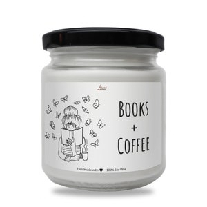 Books Coffee Scented Soy Candle Book Lover Gift, Book Inspired Candle, Book Candle Scent, Book Candle, Book Scented Candle, Literary Candle