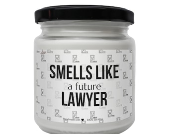 Smells like a future Lawyer Scented Soy Candle, Law Student Gift Law School Graduation Gift Lawyer Gift Funny Candle Birthday Gift College