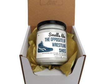 Smells like the opposite of Wrestling shoes Scented Soy Candle, Best Wrestling Gift, Funny Candle for Wrestling, Wrestling mom gift Wrestler