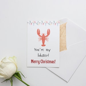 You're my lobster Weihnachtskarte, Weihnachtsgeschenk für Mann Freund, Freunde Fans, Friends Weihnachtskarte, Hummer fürs Leben, freche Karte