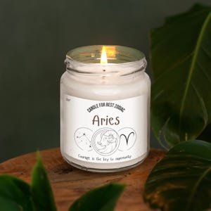The best zodiac Aries Scented Soy Candle, Zodiac sign candle, Aries Birthday Gift, Astrology candle, Birthday gift for him, April Birthday