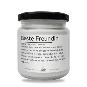 Definition von beste Freundin Scented Soy Candle. Lustige Duftkerze mit Spruch für Beste Freundin, Geschenk für Beste Freundin, Best Friend
