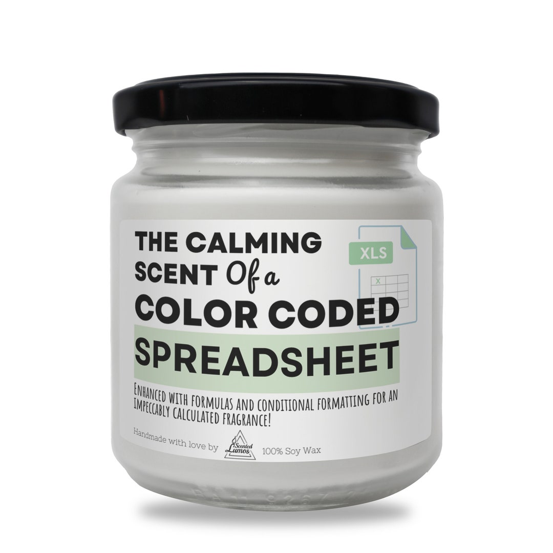 The Calming Scent of a Color Coded Spreadsheet Scented Soy Candle ...