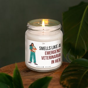 Riecht wie ein Notfall-Tierarzt, hier Soja-Duftkerze, bestes Tierarzt-Geschenk, Kerze für Tierarzt, Vet Tech Week-Geschenk