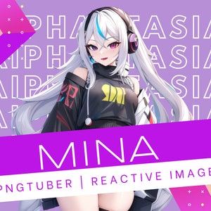 PNGTuber | Reactive Image | Anime Vampire Girl | 3/4 body | Mina Stream 2 Files for OBS | Voice Reactive | Twitch Streamer Vtuber V-tuber
