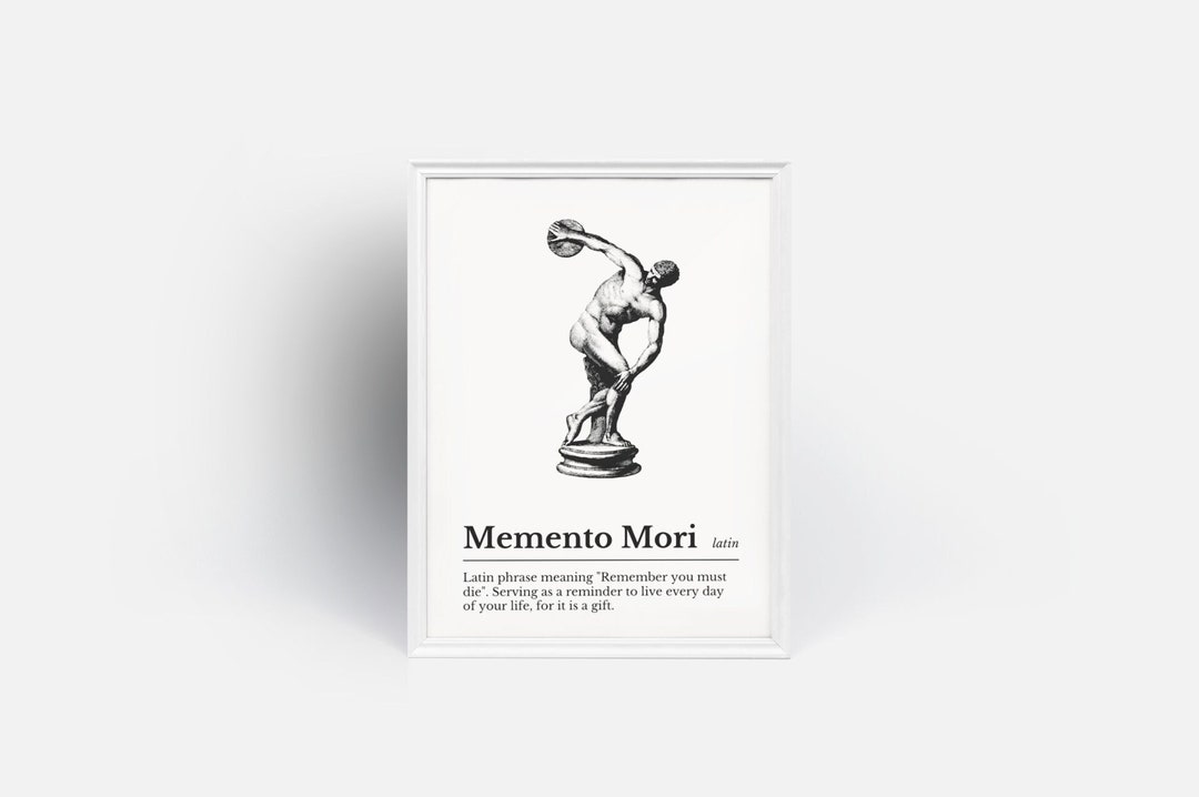 Memento Mori Definition Poster Stoicism Print Philosophy Etsy