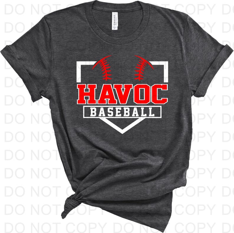 Havoc Lettering Custom Mascot Baseball/softball PNG | Sublimation, Screen Print, DTF ...