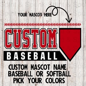 Custom Stitch Mascot Baseball/Softball PNG | Sublimation, Screen Print, DTF, DTG File | Instant Digital Download Png File
