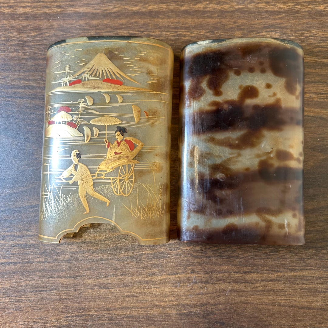 Vintage Celluloid Faux Tortoise Shell Japanese Cigarette Case With ...