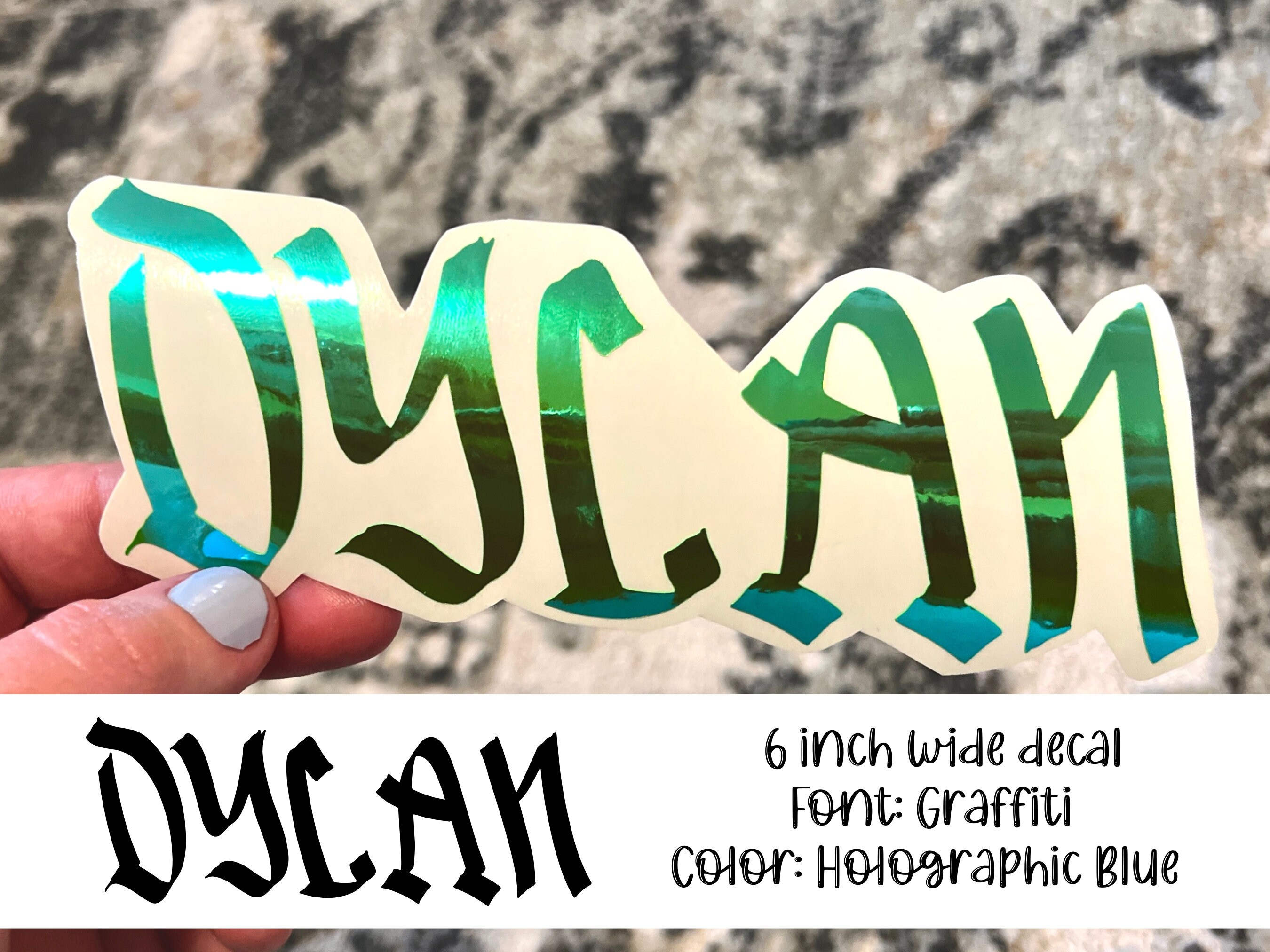 Custom Name Decal [permanent Vinyl — 6 Inches Wide] Over 50 Fonts + 30 ...